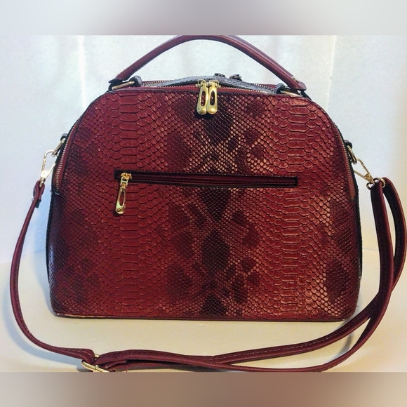 Red python style handbag purse Never Used - Picture 1 of 5